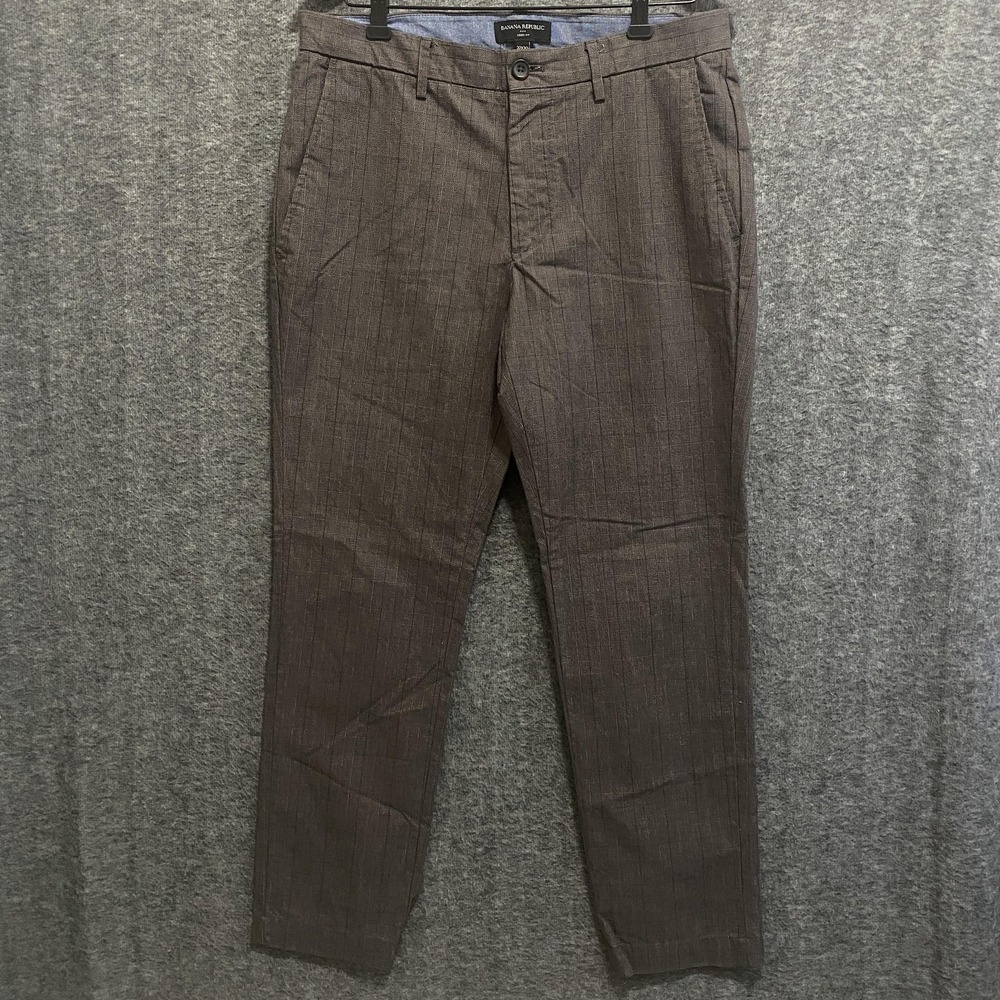 Banana Republic‎ Pants Mens 32x30 Brown Aiden Fit Chino Dress Casual Flat Front